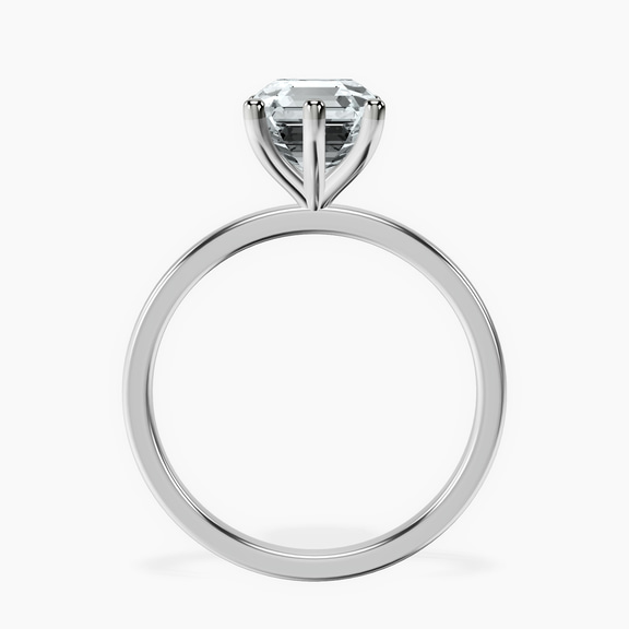 14kt White Gold Six Prong Solitaire 1.5mm Lab Diamond Ring side right image one