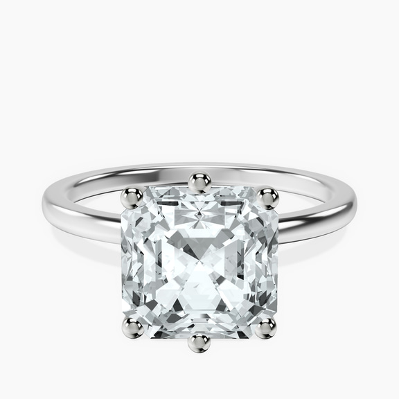 Platinum Six Prong Solitaire 1.5mm Lab Diamond Ring front image