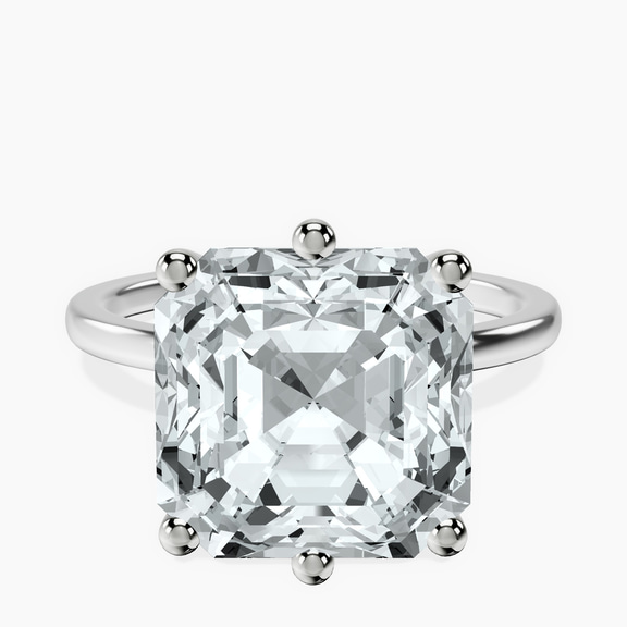 14kt White Gold Six Prong Solitaire 1.5mm Lab Diamond Ring front image