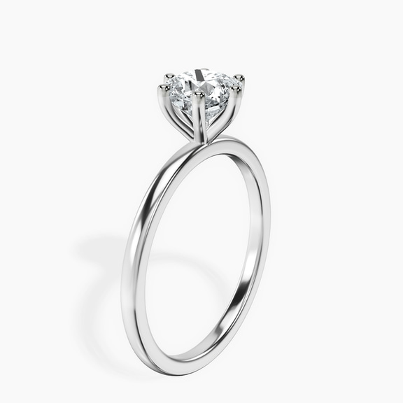 Platinum Six Prong Solitaire 1.5mm Lab Diamond Ring standing product image one