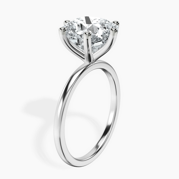 14kt White Gold Six Prong Solitaire 1.5mm Lab Diamond Ring standing product image one