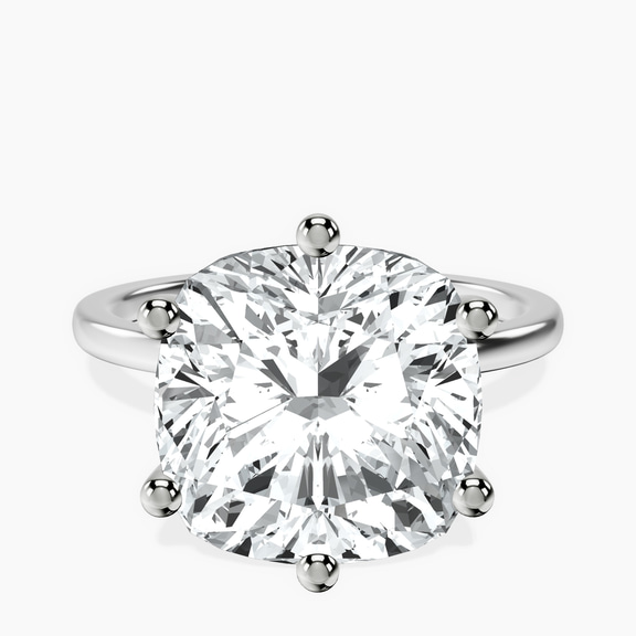 14kt White Gold Six Prong Solitaire 1.5mm Lab Diamond Ring front image
