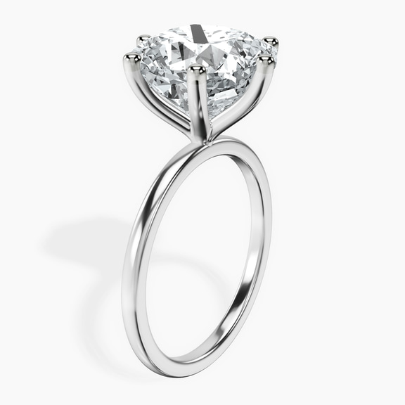 14kt White Gold Six Prong Solitaire 1.5mm Lab Diamond Ring standing product image one