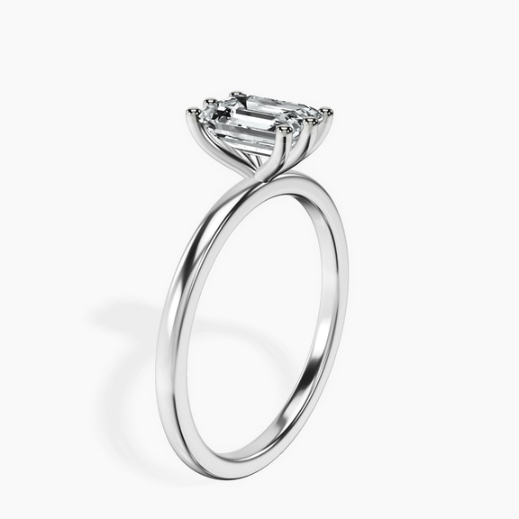 10kt White Gold Six Prong Solitaire 1.5mm Lab Diamond Ring standing product image one