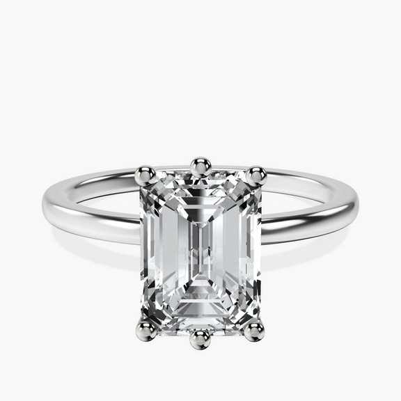 14kt White Gold Six Prong Solitaire 1.5mm Lab Diamond Ring front image