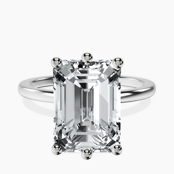 10kt White Gold Six Prong Solitaire 1.5mm Lab Diamond Ring front image
