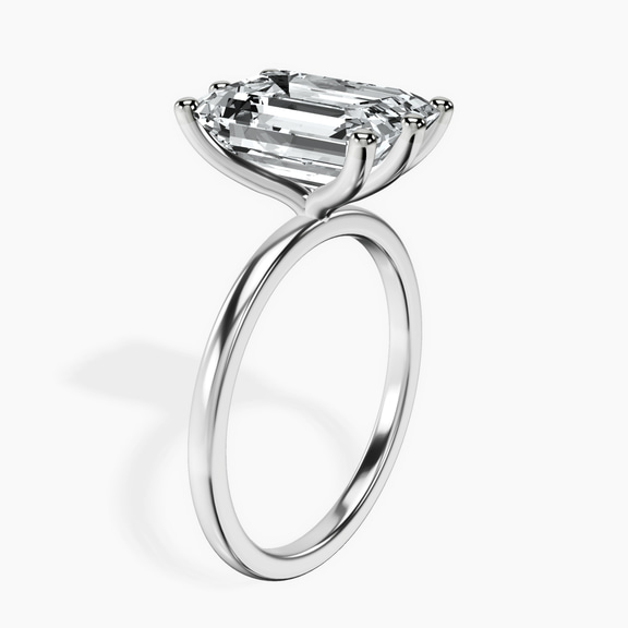 10kt White Gold Six Prong Solitaire 1.5mm Lab Diamond Ring standing product image one