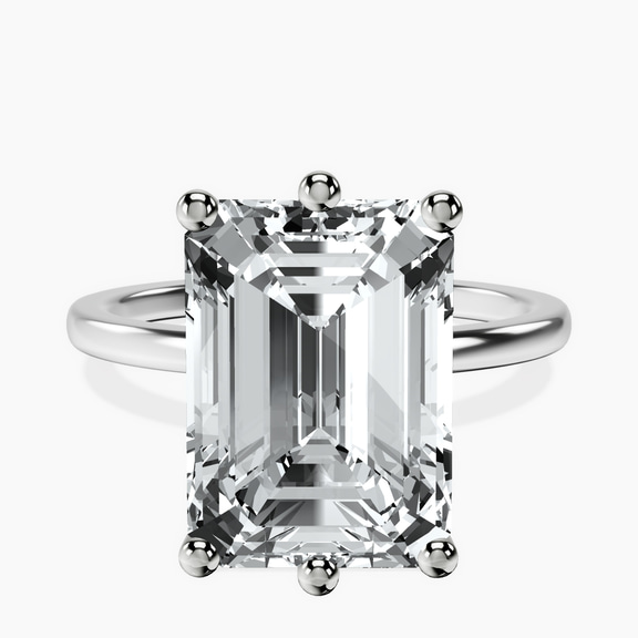 18kt White Gold Six Prong Solitaire 1.5mm Lab Diamond Ring front image