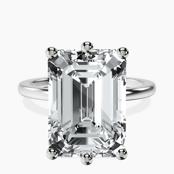 Platinum Six Prong Solitaire 1.5mm Lab Diamond Ring front image