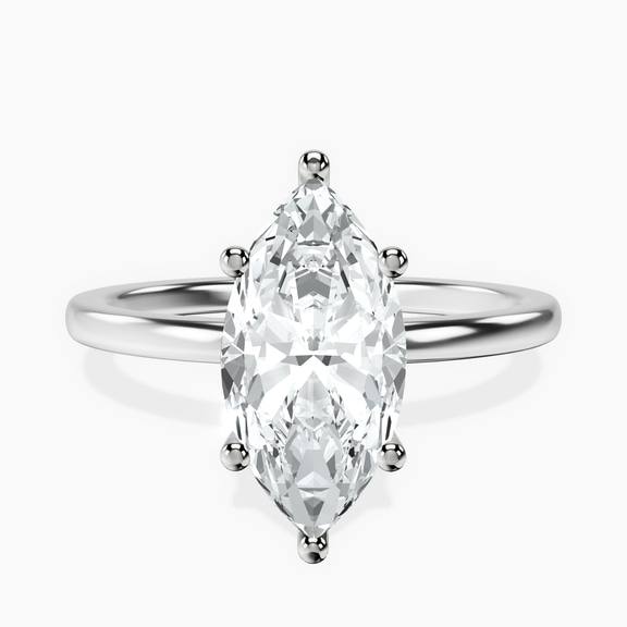 Platinum Six Prong Solitaire 1.5mm Lab Diamond Ring front image