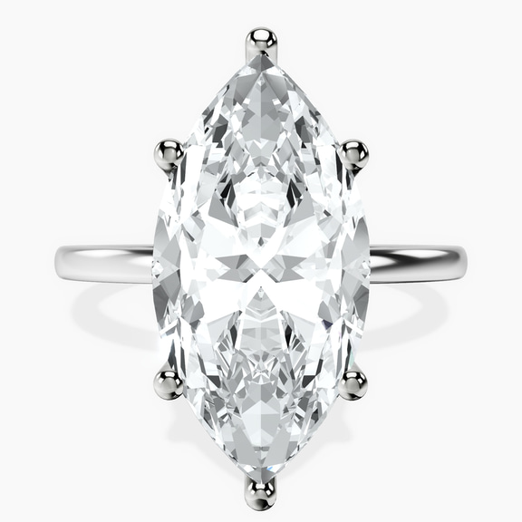 14kt White Gold Six Prong Solitaire 1.5mm Lab Diamond Ring front image