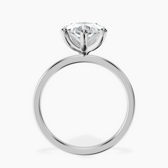 14kt White Gold Six Prong Solitaire 1.5mm Lab Diamond Ring side right image one