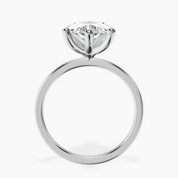 10kt White Gold Six Prong Solitaire 1.5mm Lab Diamond Ring side right image one