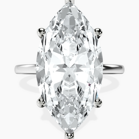 10kt White Gold Six Prong Solitaire 1.5mm Lab Diamond Ring front image