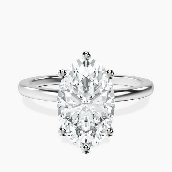 14kt White Gold Six Prong Solitaire 1.5mm Lab Diamond Ring front image
