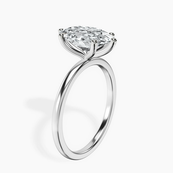 14kt White Gold Six Prong Solitaire 1.5mm Lab Diamond Ring standing product image one