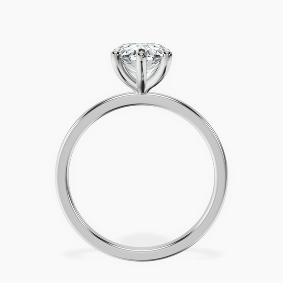 14kt White Gold Six Prong Solitaire 1.5mm Lab Diamond Ring side right image one