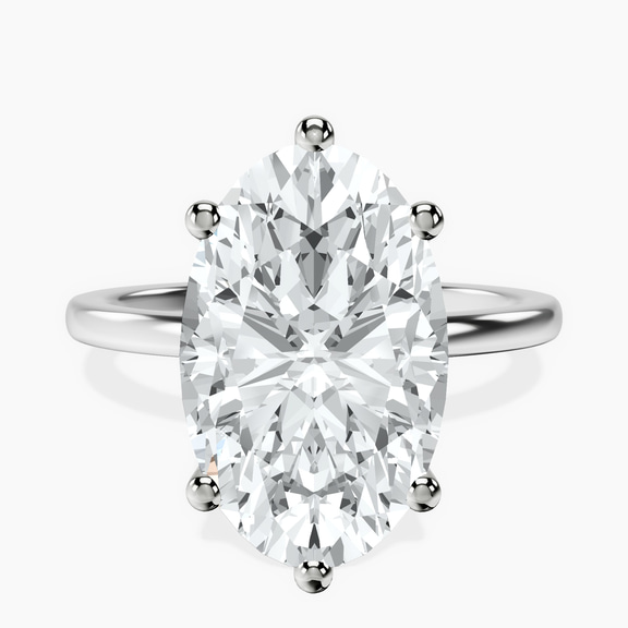 18kt White Gold Six Prong Solitaire 1.5mm Lab Diamond Ring front image