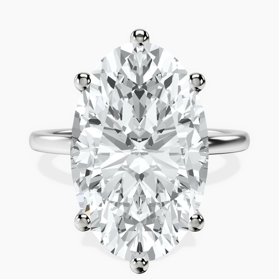 18kt White Gold Six Prong Solitaire 1.5mm Lab Diamond Ring front image