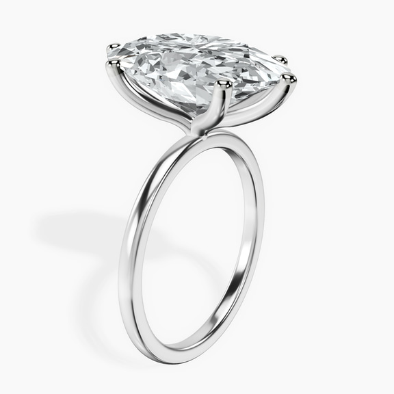18kt White Gold Six Prong Solitaire 1.5mm Lab Diamond Ring standing product image one