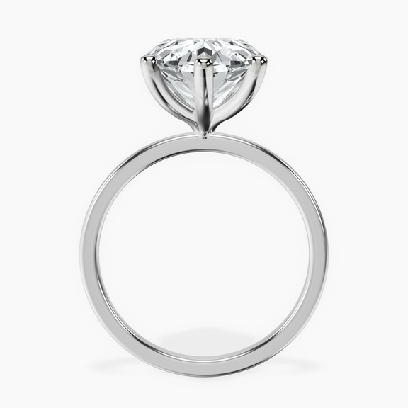 18kt White Gold Six Prong Solitaire 1.5mm Lab Diamond Ring side right image one