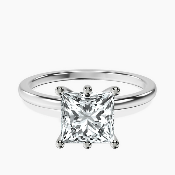 18ct White Gold Six Prong Solitaire 1.5mm Lab Diamond Ring front image