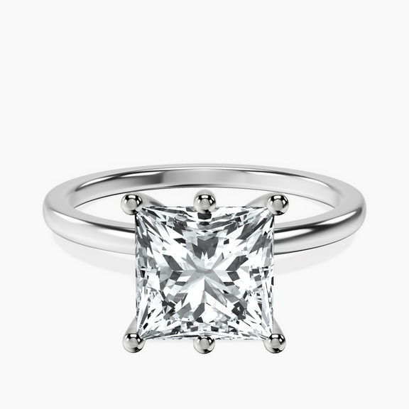 10kt White Gold Six Prong Solitaire 1.5mm Lab Diamond Ring front image