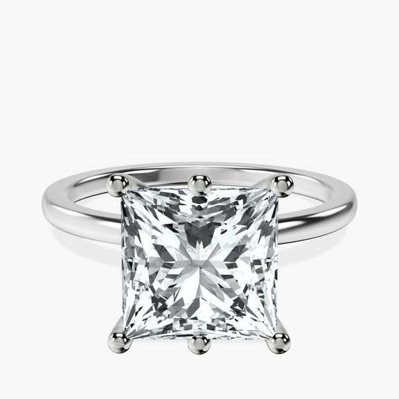 10kt White Gold Six Prong Solitaire 1.5mm Lab Diamond Ring front image