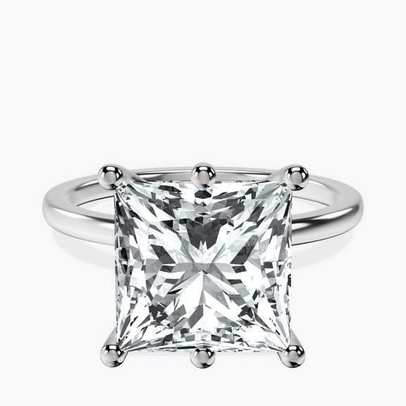 18kt White Gold Six Prong Solitaire 1.5mm Lab Diamond Ring front image
