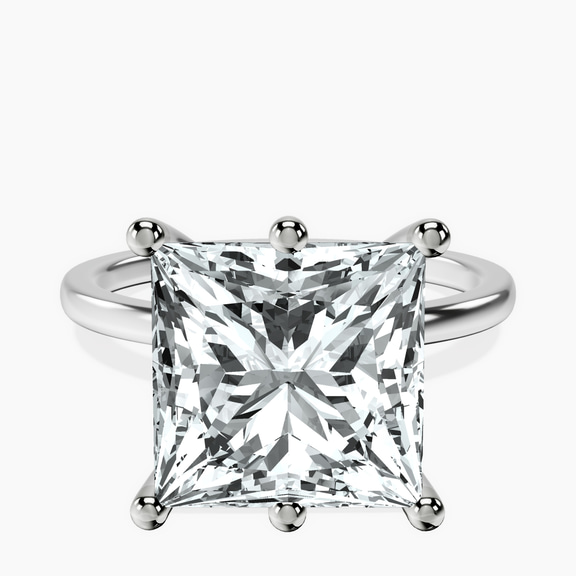 10kt White Gold Six Prong Solitaire 1.5mm Lab Diamond Ring front image