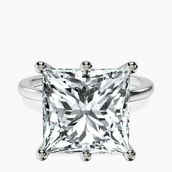 14kt White Gold Six Prong Solitaire 1.5mm Lab Diamond Ring front image