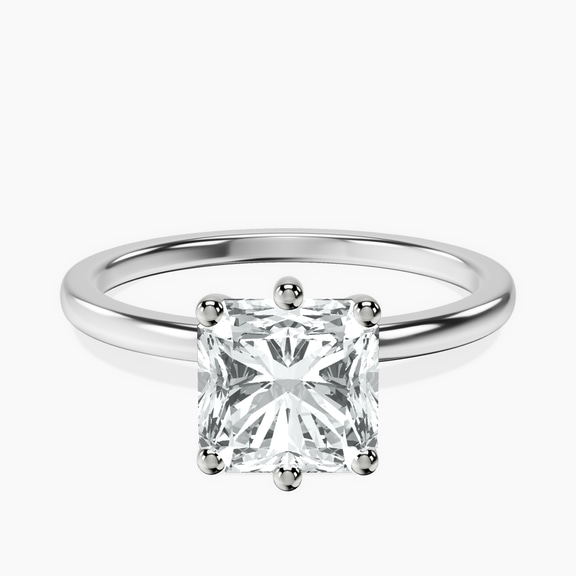 14kt White Gold Six Prong Solitaire 1.5mm Lab Diamond Ring front image