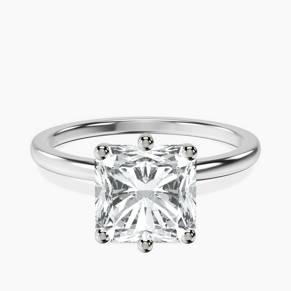 10kt White Gold Six Prong Solitaire 1.5mm Lab Diamond Ring front image