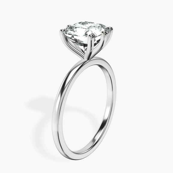 10kt White Gold Six Prong Solitaire 1.5mm Lab Diamond Ring standing product image one