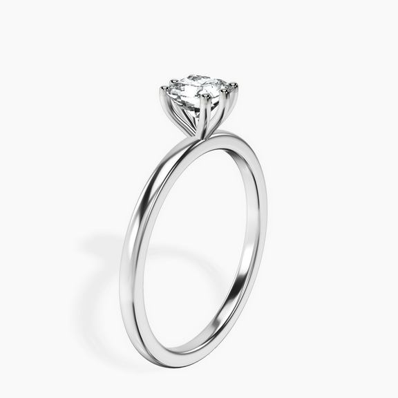 18kt White Gold Six Prong Solitaire 1.5mm Lab Diamond Ring standing product image one
