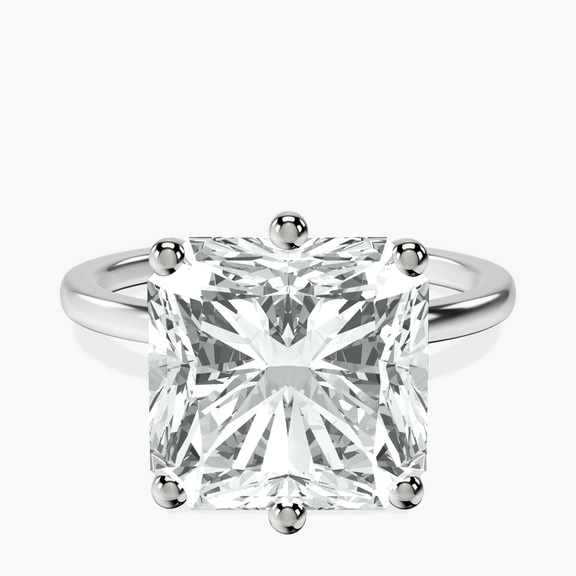 10kt White Gold Six Prong Solitaire 1.5mm Lab Diamond Ring front image
