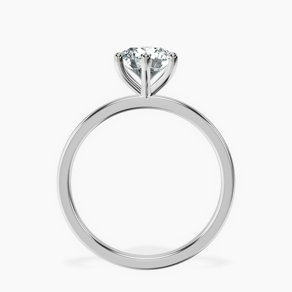 10kt White Gold Six Prong Solitaire 1.5mm Lab Diamond Ring side right image one