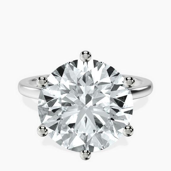 10kt White Gold Six Prong Solitaire 1.5mm Lab Diamond Ring front image