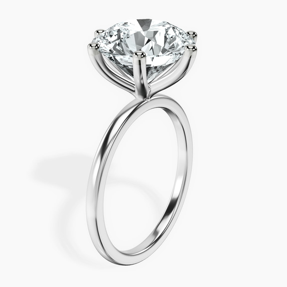 10kt White Gold Six Prong Solitaire 1.5mm Lab Diamond Ring standing product image one