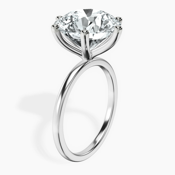 10kt White Gold Six Prong Solitaire 1.5mm Lab Diamond Ring standing product image one