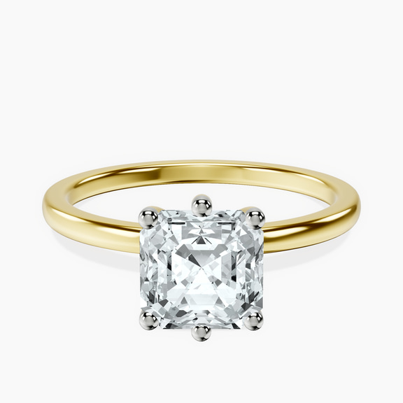14ct Yellow Gold Six Prong Solitaire 1.5mm Lab Diamond Ring front image