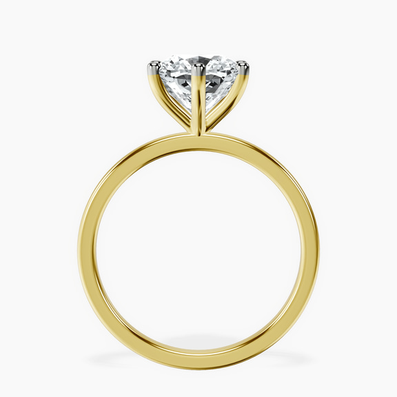 14kt Yellow Gold Six Prong Solitaire 1.5mm Lab Diamond Ring side right image one