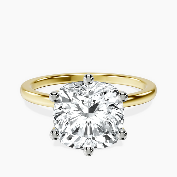 10kt Yellow Gold Six Prong Solitaire 1.5mm Lab Diamond Ring front image