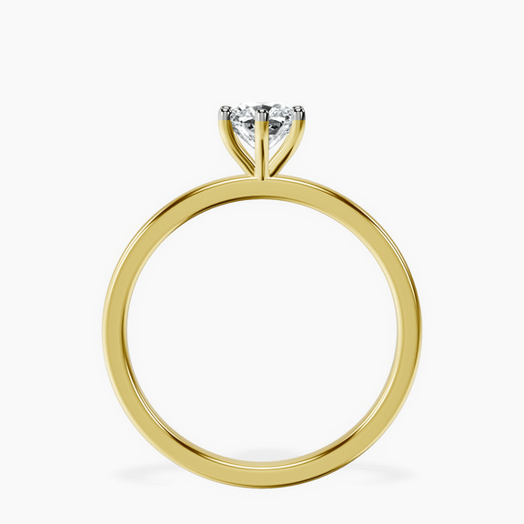 10kt Yellow Gold Six Prong Solitaire 1.5mm Lab Diamond Ring side right image one