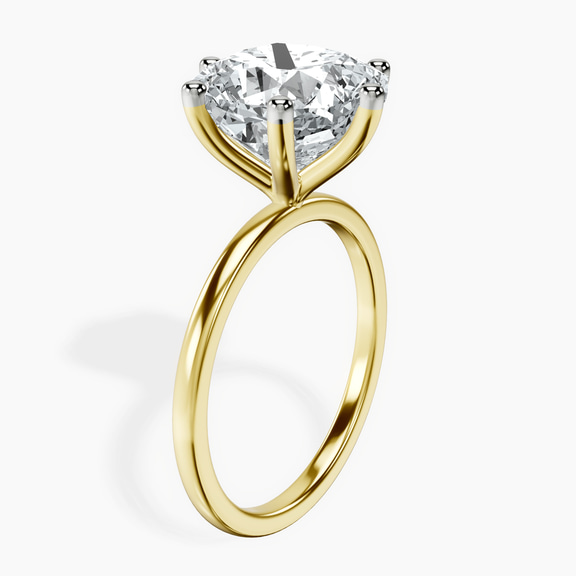 10kt Yellow Gold Six Prong Solitaire 1.5mm Lab Diamond Ring standing product image one