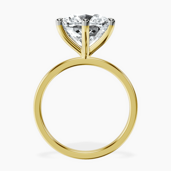10kt Yellow Gold Six Prong Solitaire 1.5mm Lab Diamond Ring side right image one
