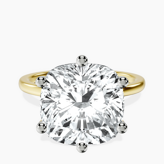 14kt Yellow Gold Six Prong Solitaire 1.5mm Lab Diamond Ring front image