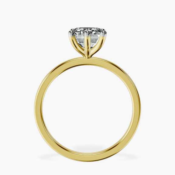 14kt Yellow Gold Six Prong Solitaire 1.5mm Lab Diamond Ring side right image one