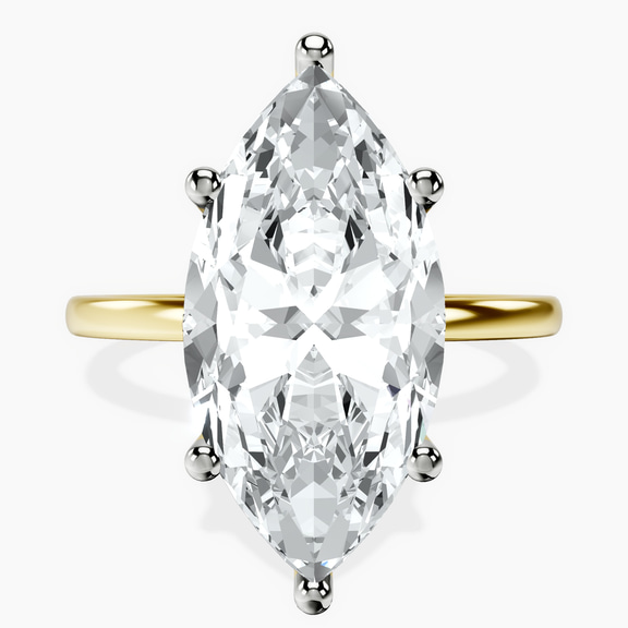 14kt Yellow Gold Six Prong Solitaire 1.5mm Lab Diamond Ring front image
