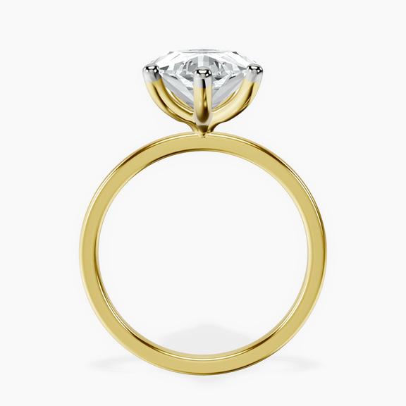 10kt Yellow Gold Six Prong Solitaire 1.5mm Lab Diamond Ring side right image one